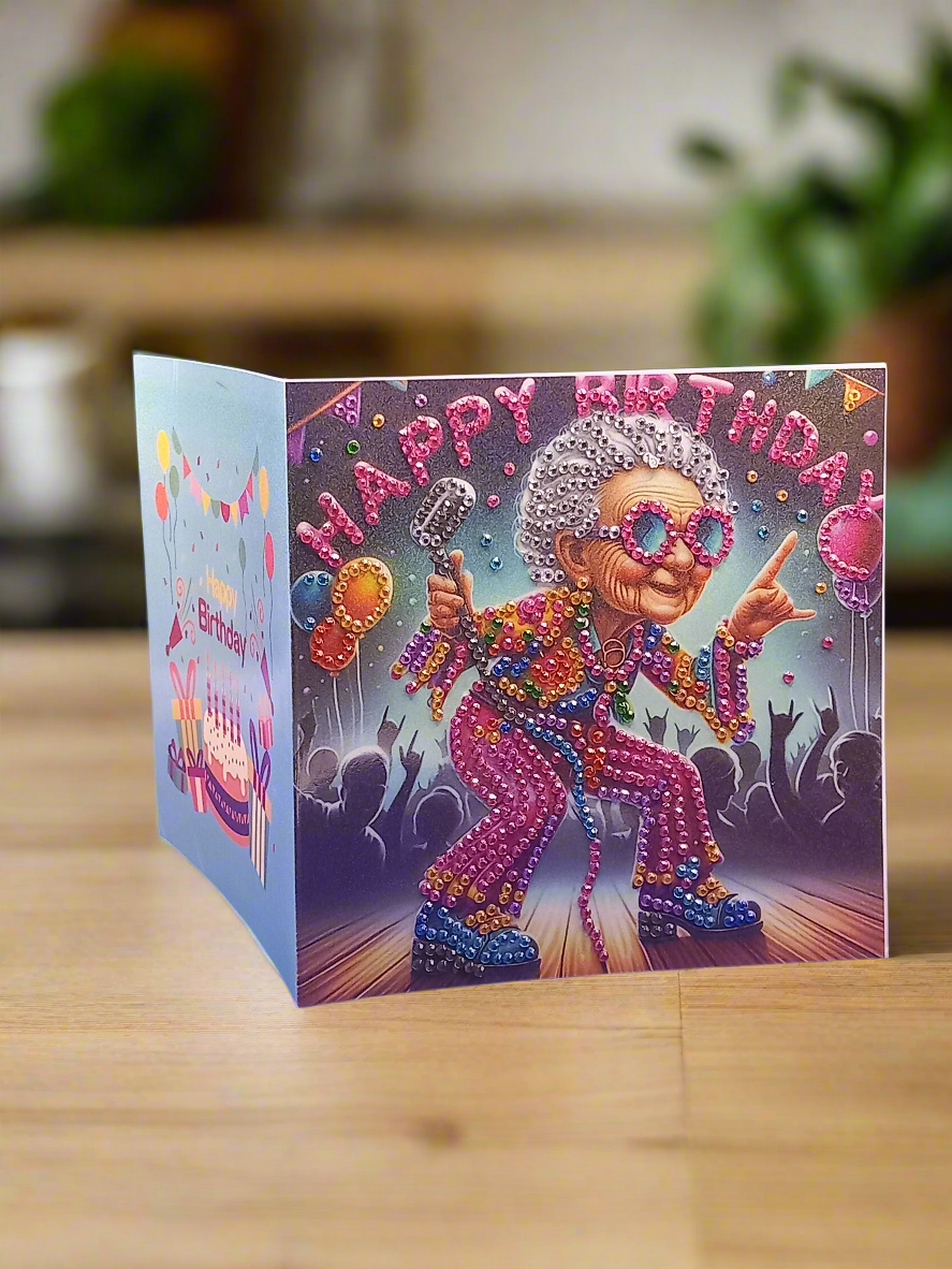 6pcs Diamond Art 'Rock n Roll' Greeting Cards