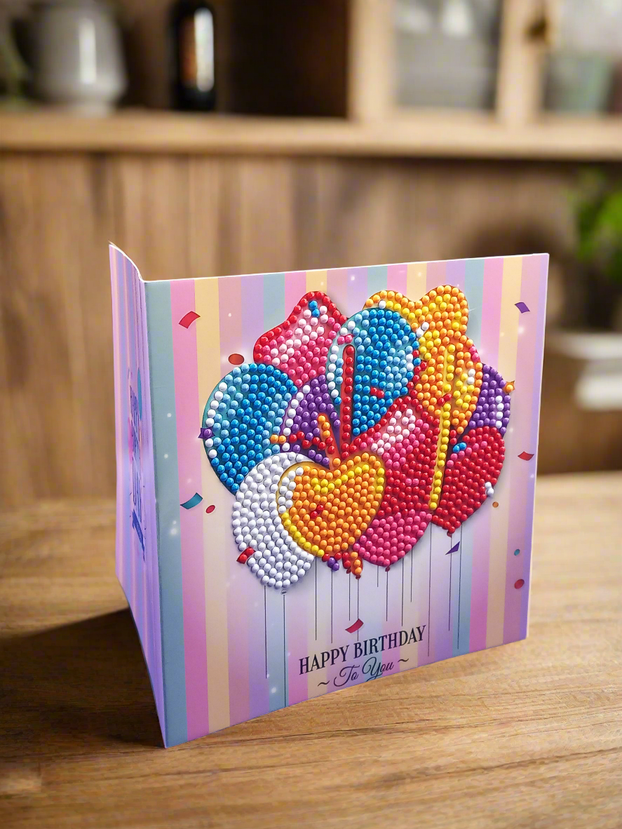 8pcs Diamond Art Happy Birthday Greeting Cards