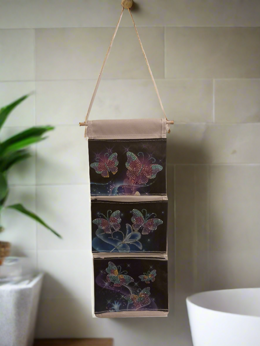 1pc Diamond Art Three Section Butterfly Hanging Storage