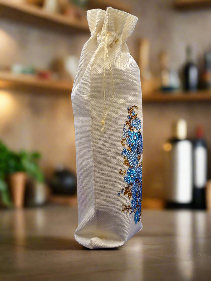 1pc Diamond Art Butterflies & Flowers Wine Bag