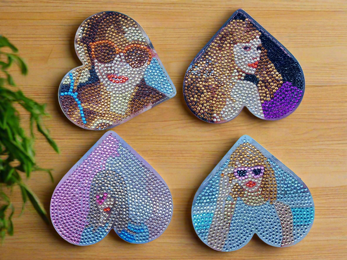 4pcs Diamond Art 'Taylor Swift Inspired' Corner Bookmark