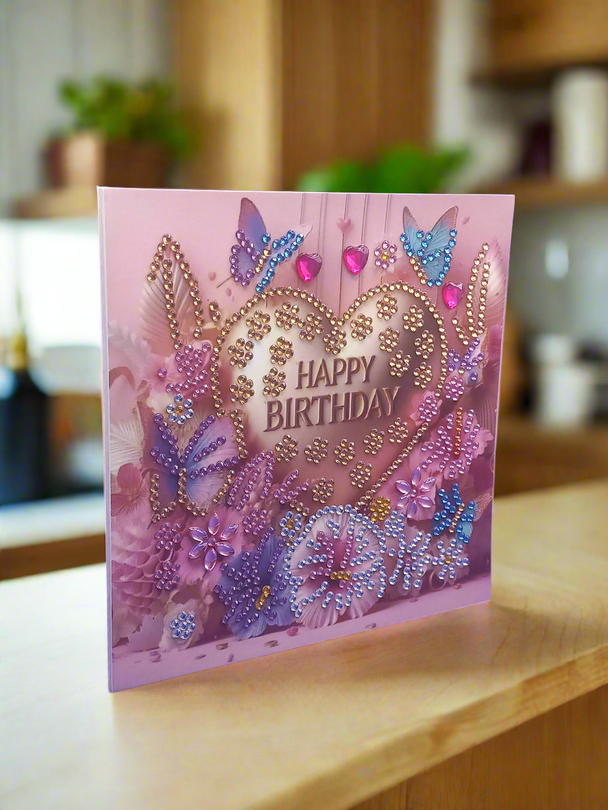 8pcs Diamond Art Happy Birthday Greeting Cards