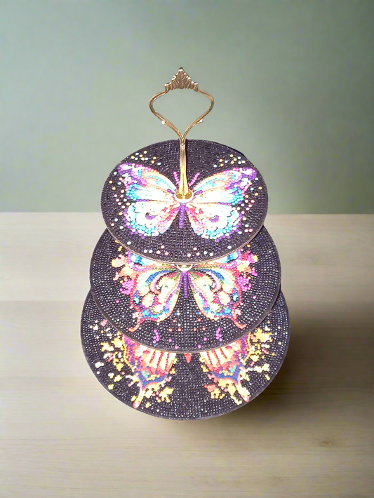 1pc Diamond Art Three Tier Butterfly Cake/Dessert Stand