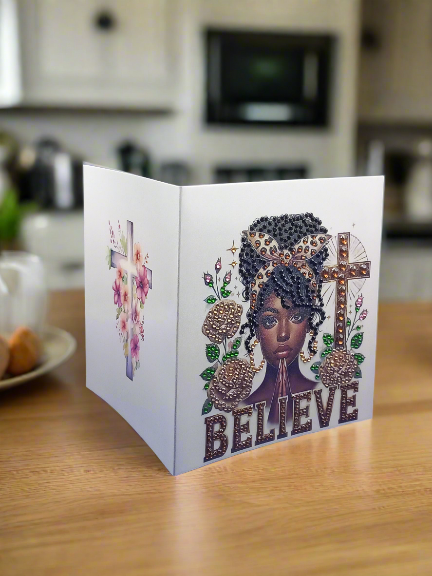 6pcs Diamond Art Praying Women Greeting Cards