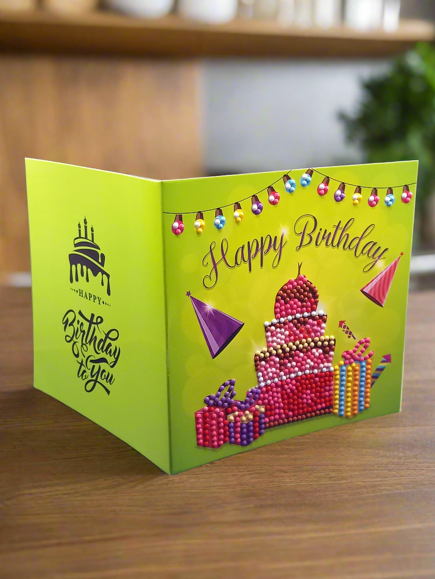 8pcs Diamond Art Happy Birthday Greeting Cards