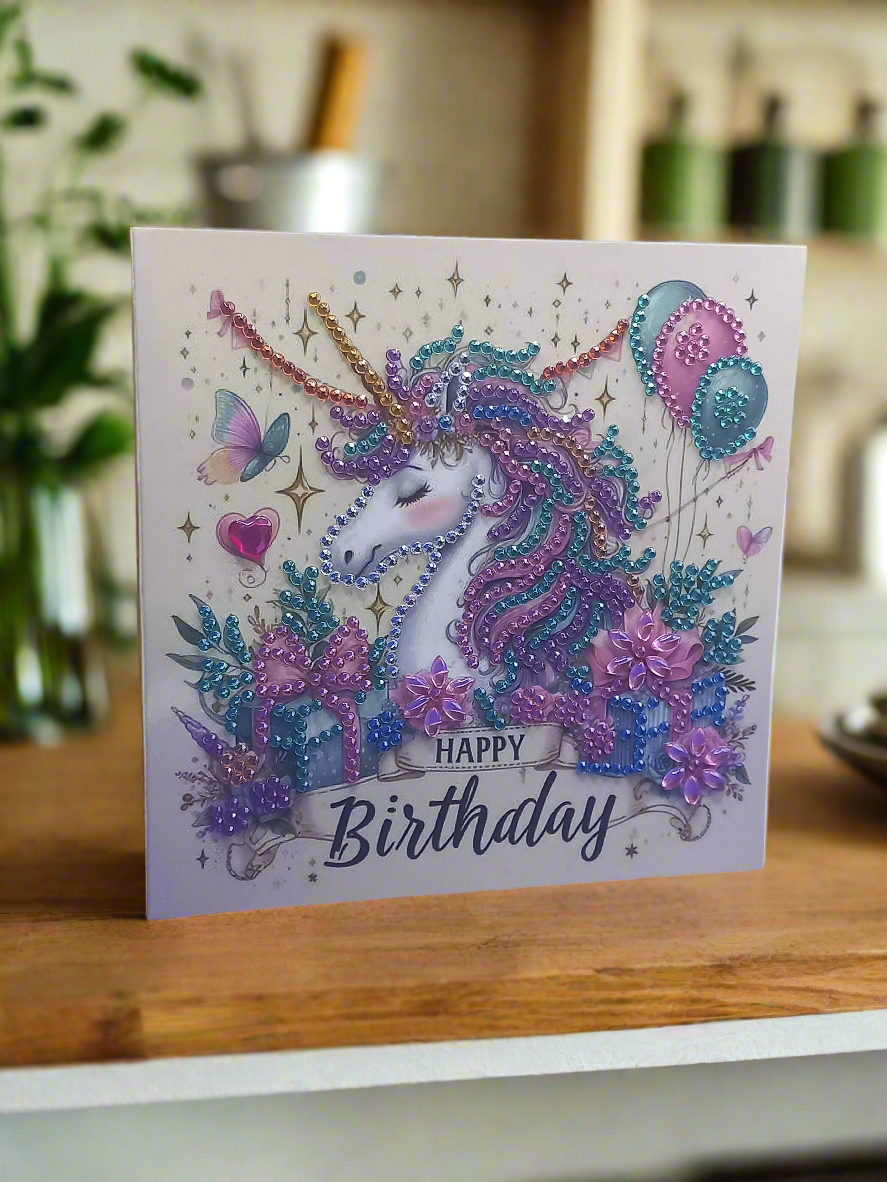 8pcs Diamond Art Happy Birthday Greeting Cards