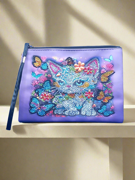 1pc Diamond Art Kitten Clutch Bag/Purse