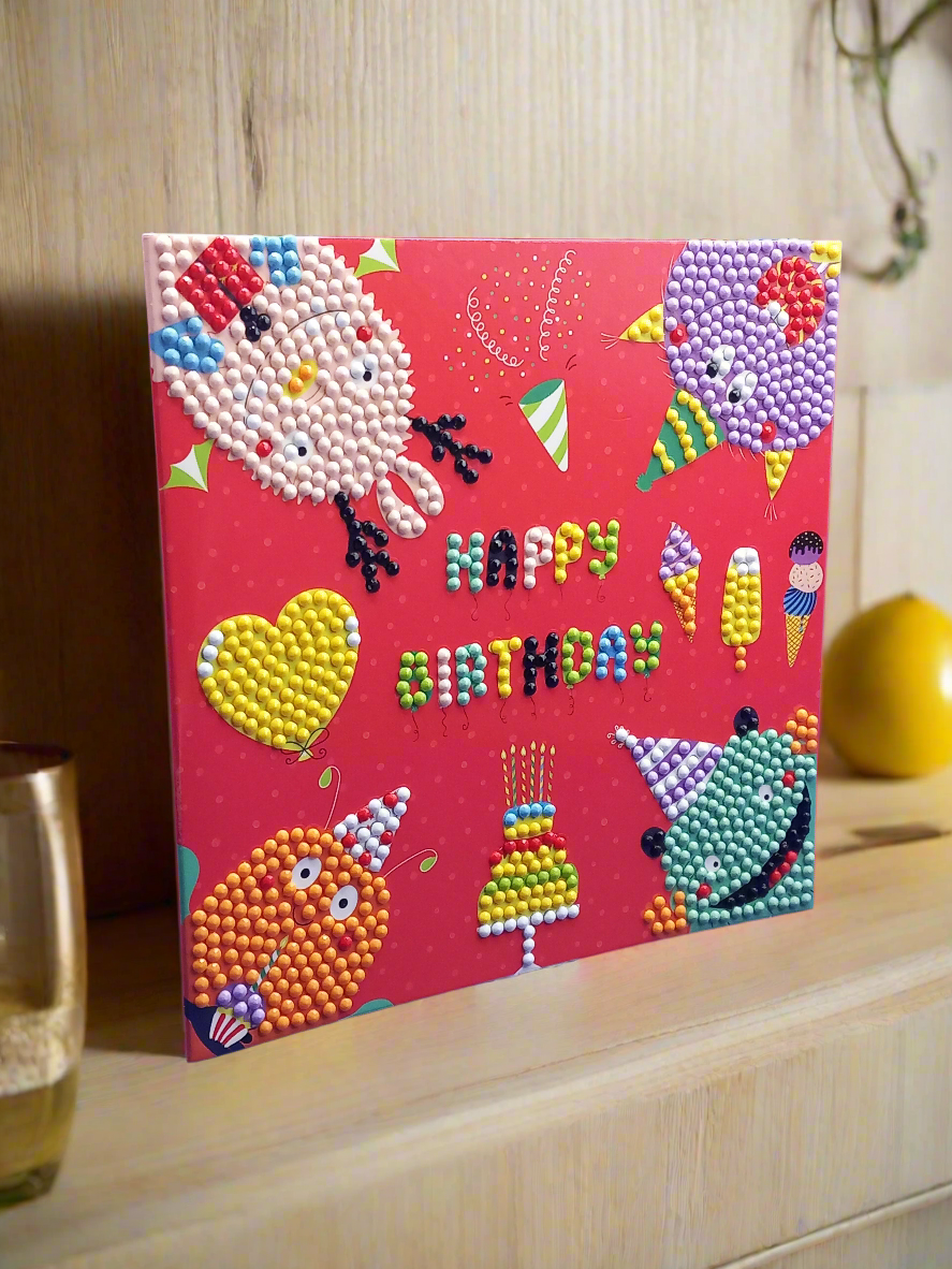 8pcs Diamond Art Happy Birthday Greeting Cards