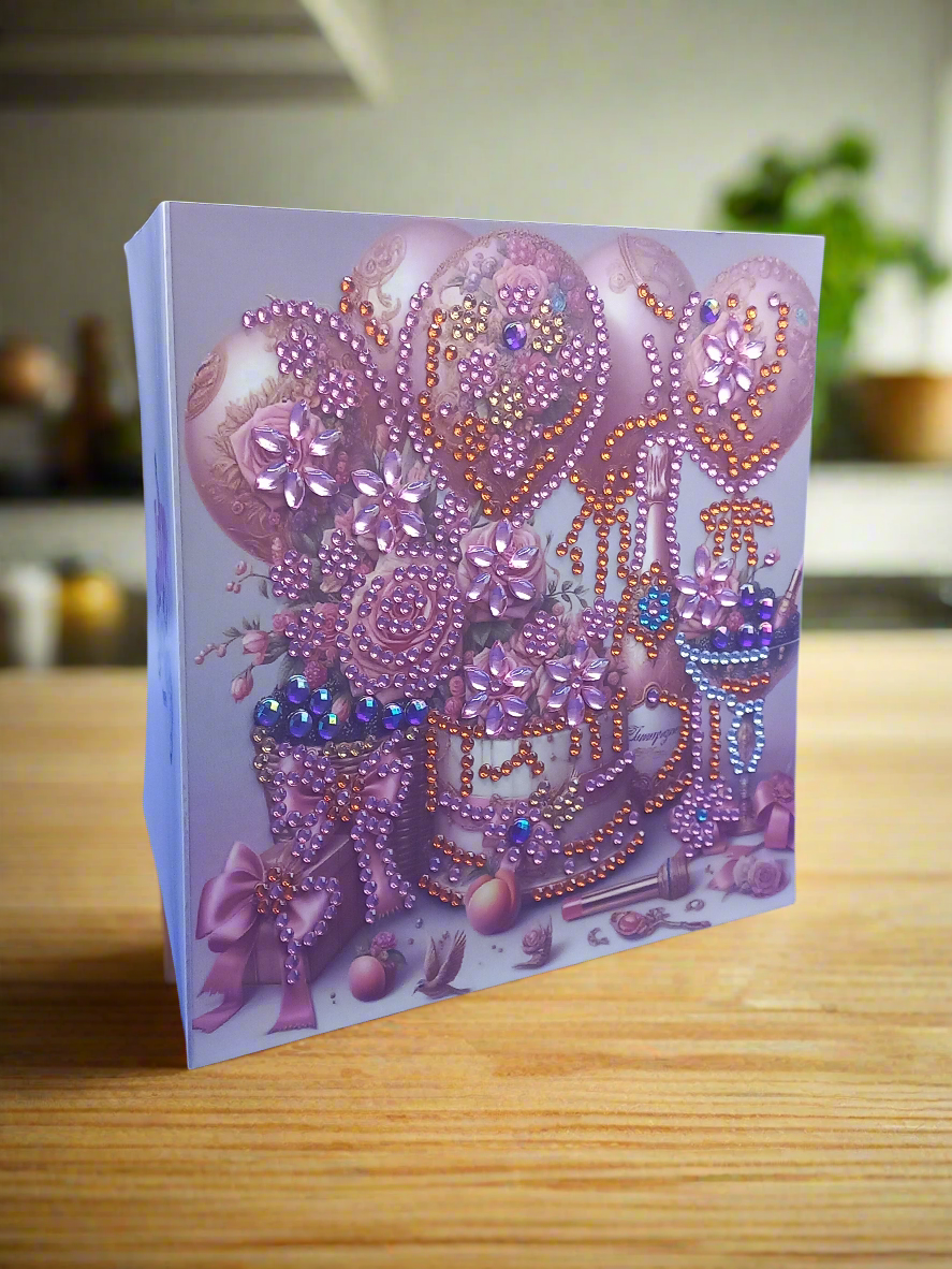 8pcs Diamond Art Happy Birthday Greeting Cards